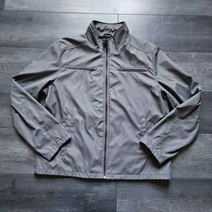 M. Julian Polyester Switch Bomber Jacket Mens XL Gray Lined Multiple Pockets